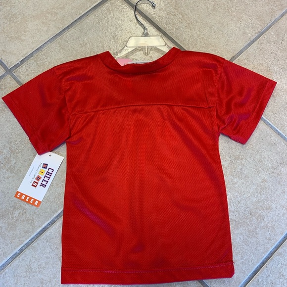 Unisex Childs Red & White “Red Devils” #1 Logo Mesh Football Sports Jersey NWT - Picture 2 of 2